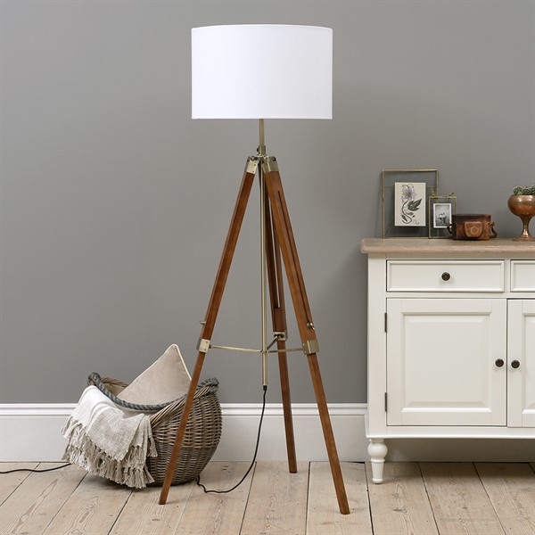 dark wood standing lamp