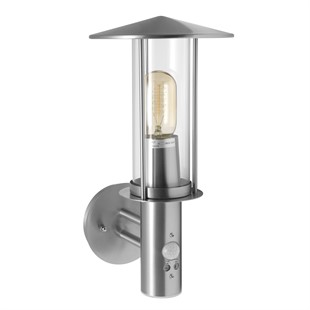 Camberley Chimney Outdoor PIR Wall Light - Brushed Steel