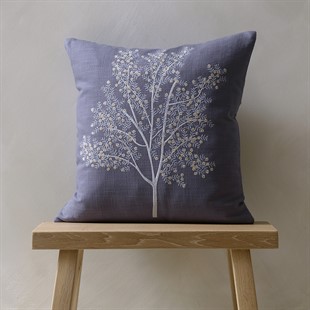 Flower Tree Cushion - Indigo