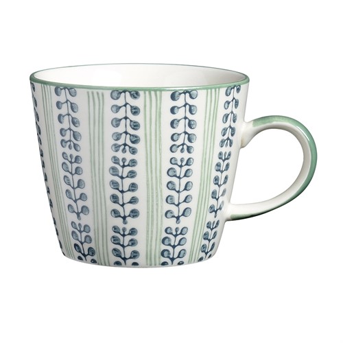 Green Stripe Berry Ceramic Mug