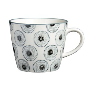 Monochrome Daisy Ceramic Mug