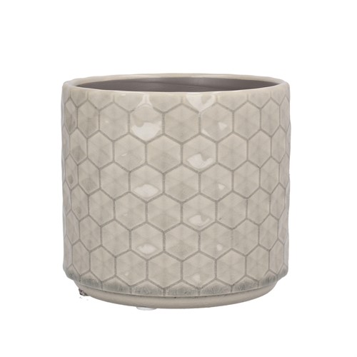 Grey Honeycomb Indoor Planter - Medium