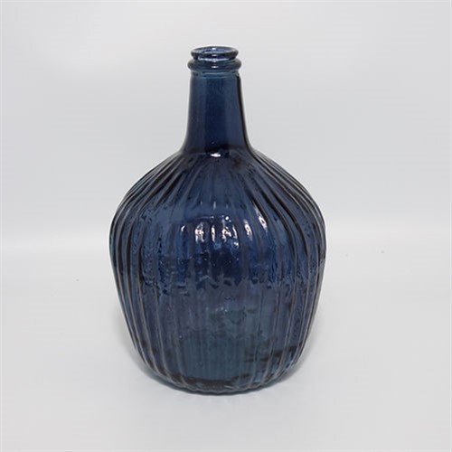 Rustic Bottle Neck Vase - Navy 30x20cm