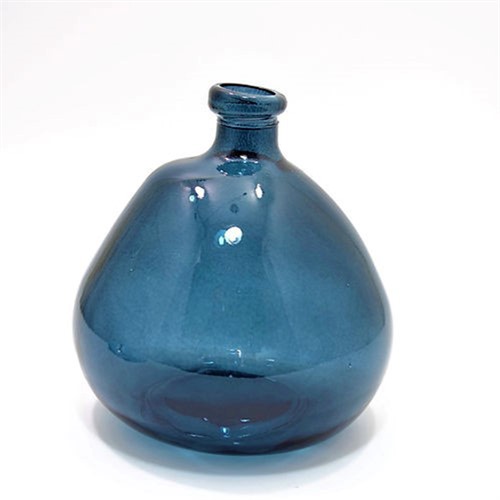 Simplicity Blown Glass Vase 23cm - Petrol Blue