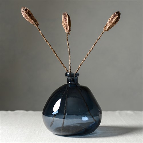 Simplicity Blown Glass Vase 23cm - Petrol Blue