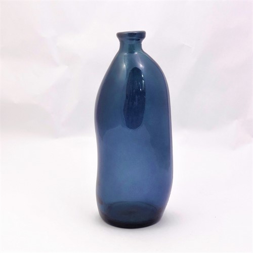 Simplicity Blown Glass Vase 35cm - Petrol Blue
