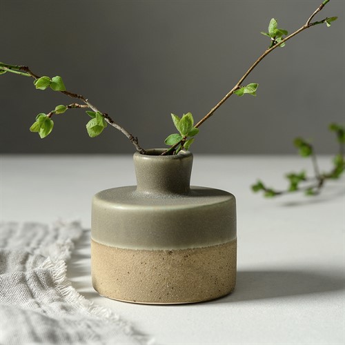 Sage Speckle Stoneware Mini Vase
