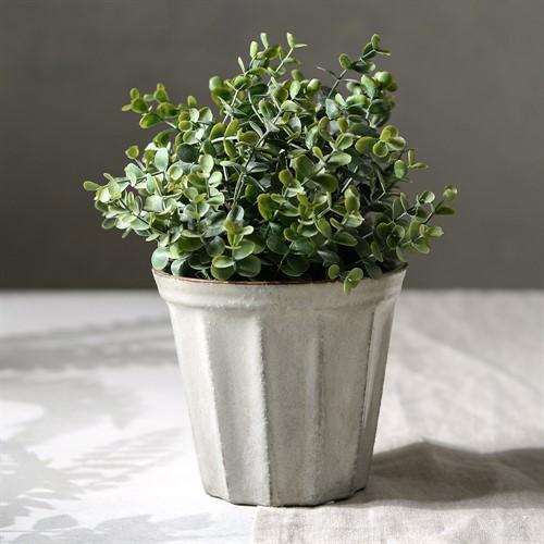 Taupe Ribbed Stoneware Planter Small