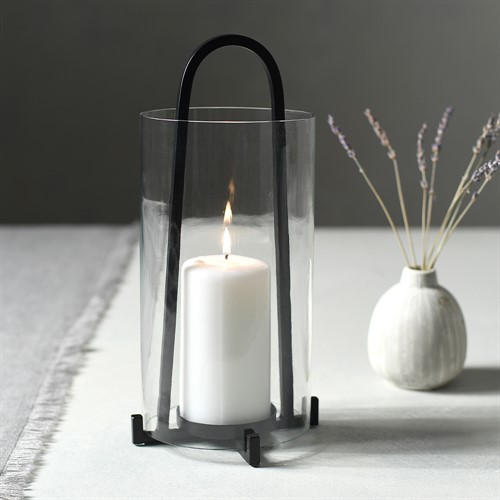 Glass And Metal Hurricane Lantern Small