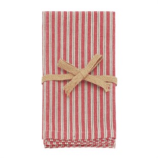 County Ticking Red Napkin Set Of 4