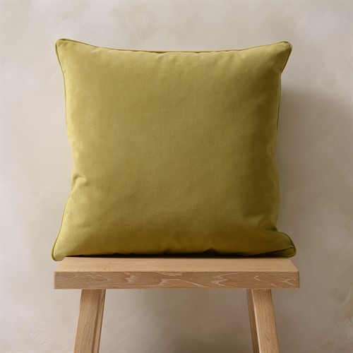 Celery Piped Velvet Cushion 50x50cm