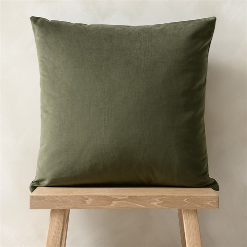Fern Green Simple Velvet Cushion 50x50cm