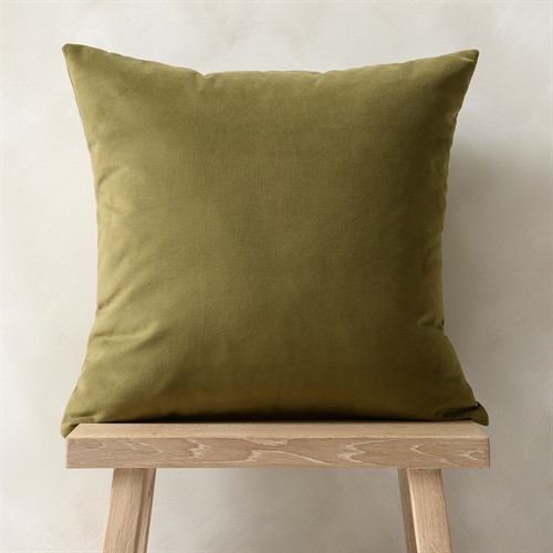 Samphire Green Simple Velvet Cushion 50x50cm