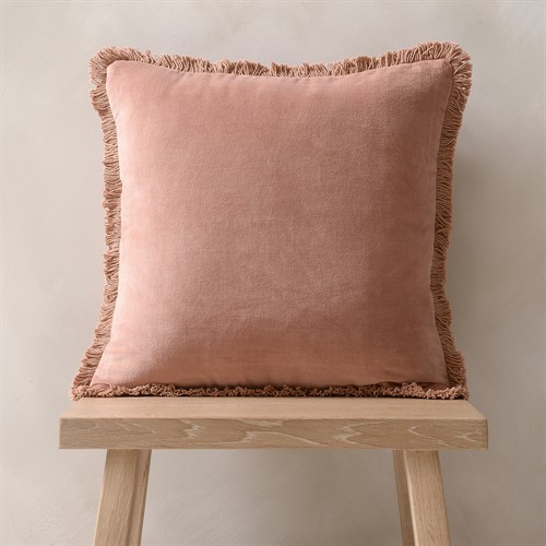 Cotton Velvet Cushion 43x43cm - Rose