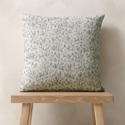 Logan Abstract Print Cushion - Fern and Blue - 43x43cm