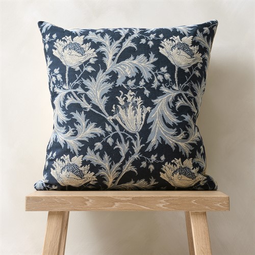 Morris Anemone - Blue/Silver Cushion