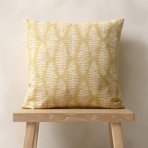 Fern Sprigs Cushion - Mustard Yellow 43x43cm