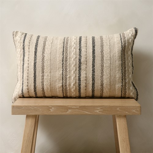 Brooke Hand Woven Natural Stripe Cushion 30x50cm