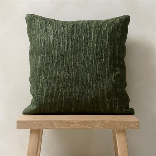 Raw Silk Cushion - Forest Green 45x45cm