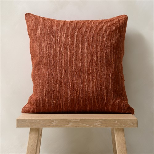 Raw Silk Cushion - Brick 45x45cm