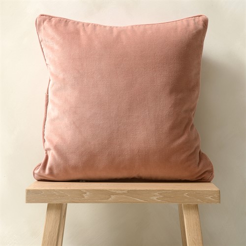 Cotton Velvet Piped Cushion - Rose 45x45cm