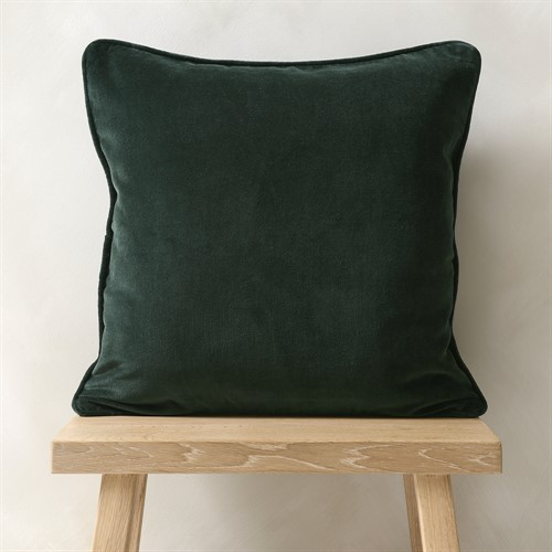 Cotton Velvet Piped - Forest  45x45cm