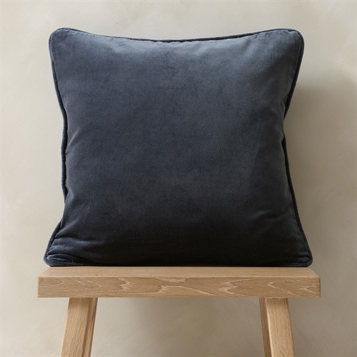 Cotton Velvet Piped - Slate Blue  45x45cm