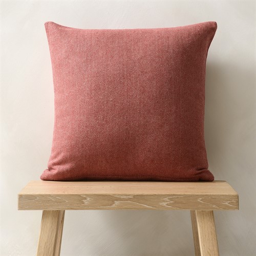 Tweed Herringbone Cushion 40x40cm - Brick