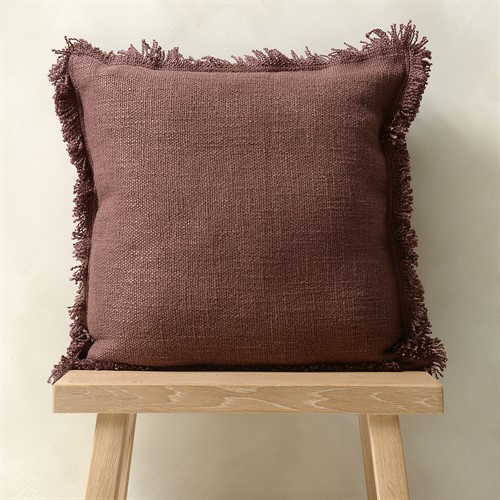 Kemble Fringed Cushion - Plum 45x45cm