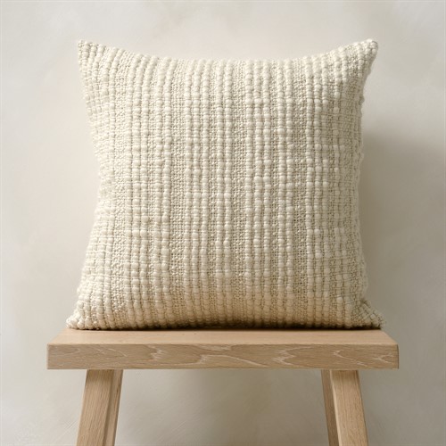 Grid Hand Woven Cushion Ivory