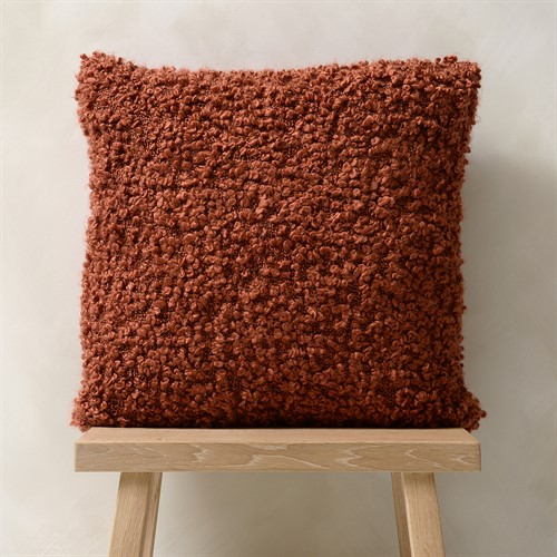 Faux Lambswool Cosy Cushion – Terracotta