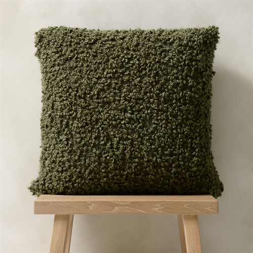 Faux Lambswool Cosy Cushion – Green