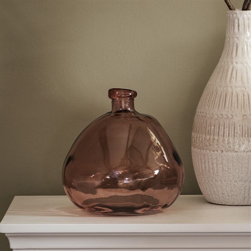 Simplicity Blown Glass Vase 23cm Blush Pink