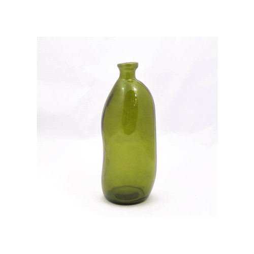 Simplicity Blown Glass Vase 35cm Olive Green