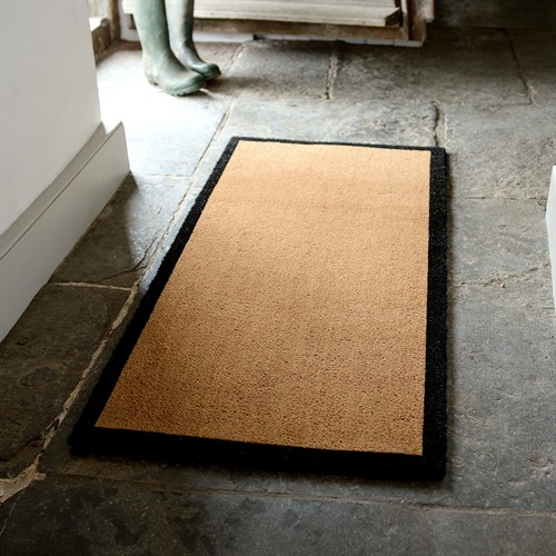 Coir Double Doormat - Charcoal Border 55x125cm