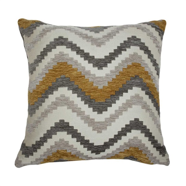 Ochre and Grey Chevron Cushion The Cotswold Company