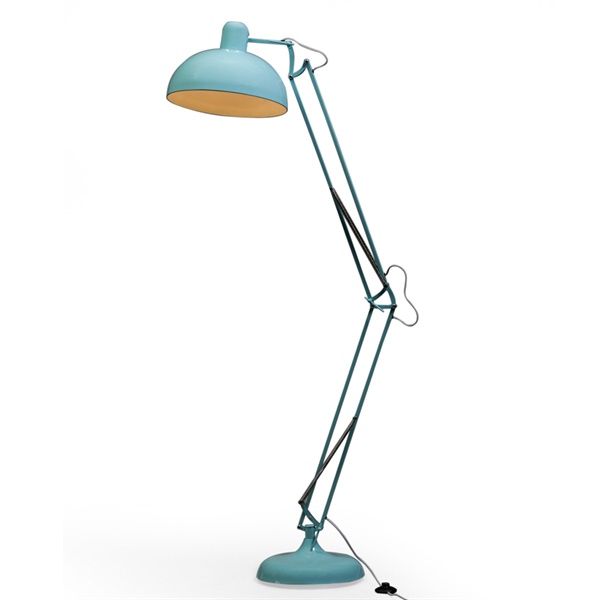 Retro Oversized Floor Desk Lamp Blue The Cotswold Company