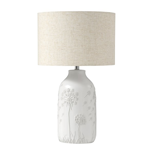 Dandelion Etched Lamp Soft Grey The Cotswold Company