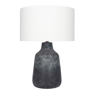 Volcanic Effect Stoneware Table Lamp - Grey