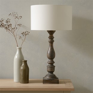 Elwyn Mango Wood Table Lamp - Grey Wash