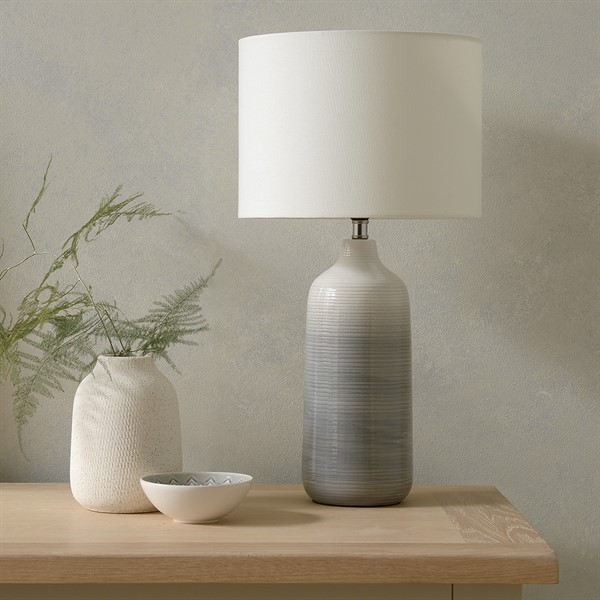 Wilby Ombre Ceramic Table Lamp Blue, Grey And Blue Detail Ceramic Table Lamp