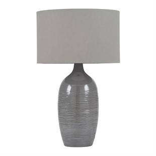Gladstone Etched Graphite Ceramic Table Lamp