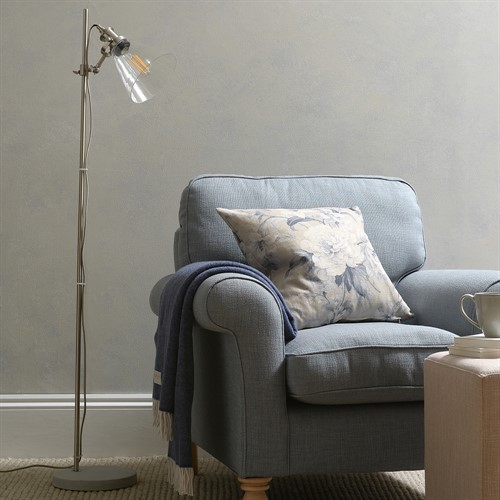 Clifton Concrete and Brushed Chrome Floor Lamp