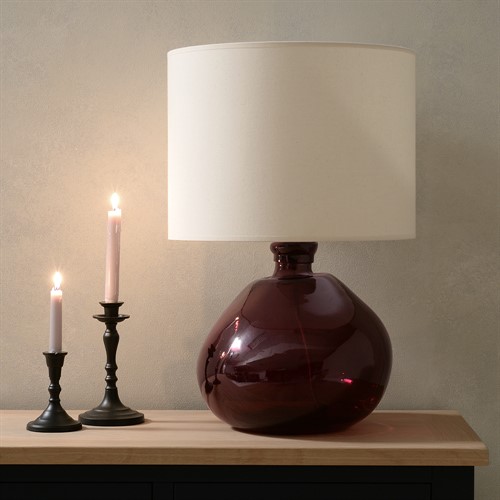 Simplicity Blown Glass Round Table Lamp Mulberry