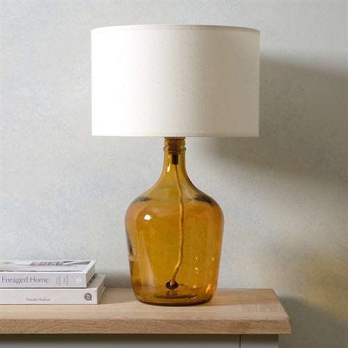 Garaffa Glass Bottle Lamp Amber