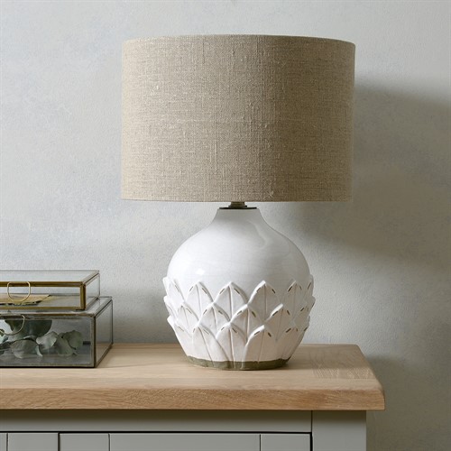Willow White Leaf Detail Table Lamp
