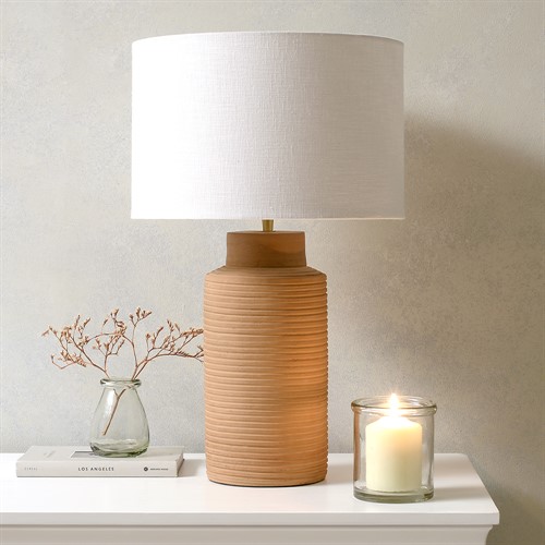 Sierra Natural Tall Ribbed Terracotta Table Lamp