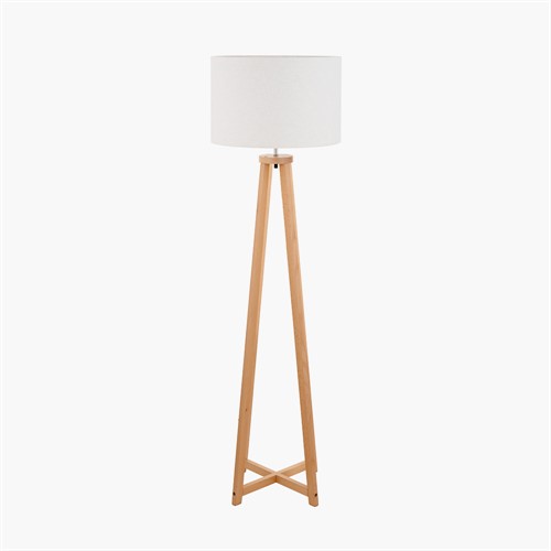 Whitby Natural Wood Tapered 4 Post Floor Lamp