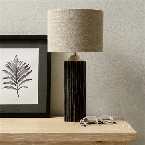 Bentham Wooden Ribbed Table Lamp