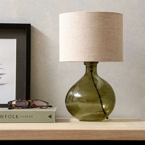 Greatfield Glass Table Lamp Forest Green